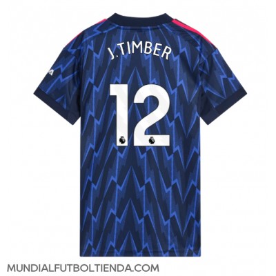 Camiseta Arsenal Jurrien Timber #12 Segunda Equipación Replica 2025-26 para mujer mangas cortas Camiseta Arsenal Jurrien Timber #12 Segunda Equipación Replica 2025-26 para mujer mangas cortas